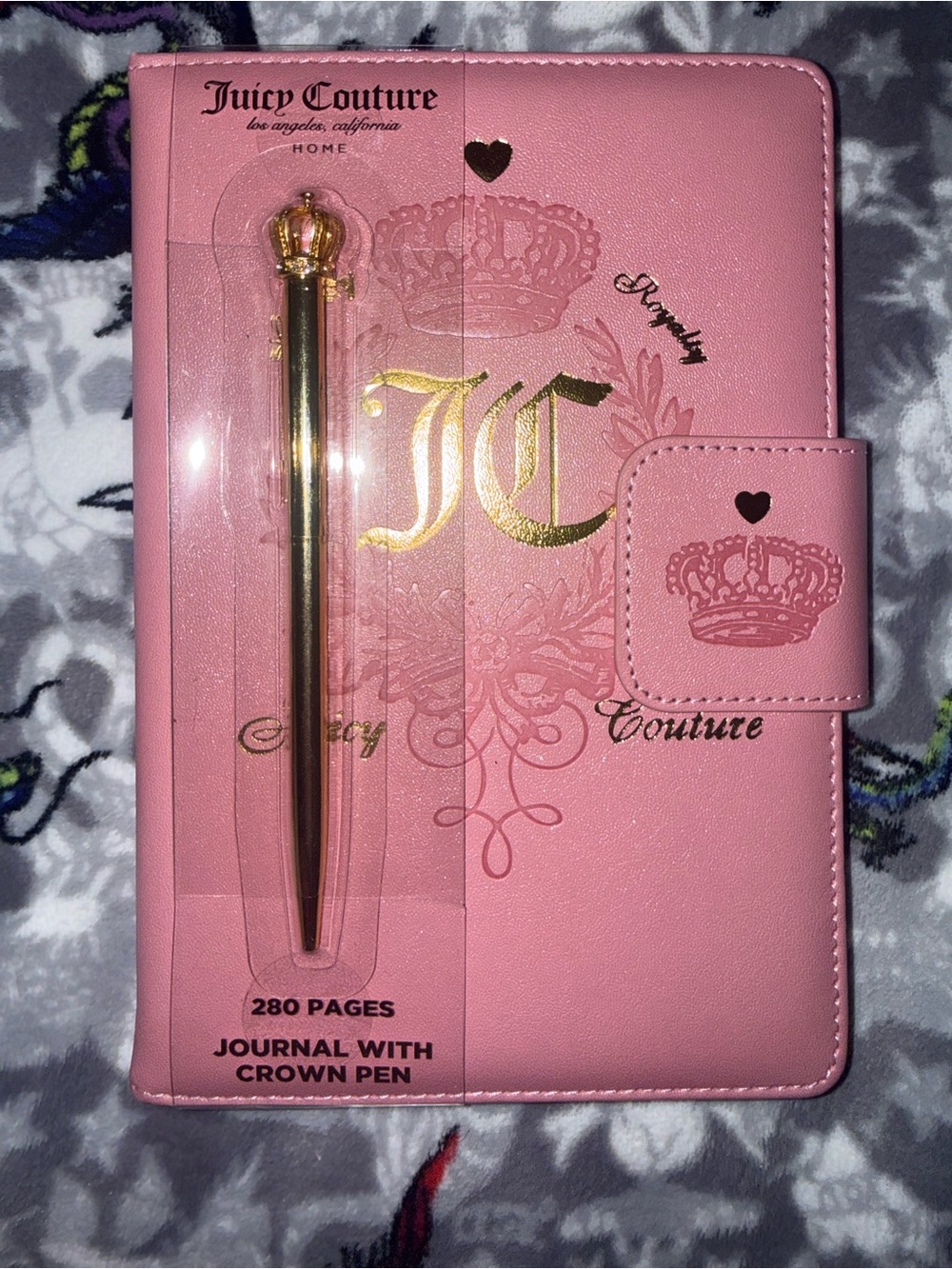 Juicy Couture Pink Journal With Gold Crown Pen